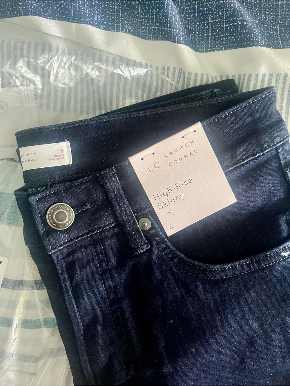 LC Lauren Conrad Dark Indigo High-Rise Skinny Jeans